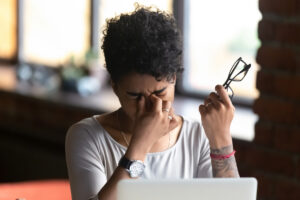 woman with computer vision syndrome